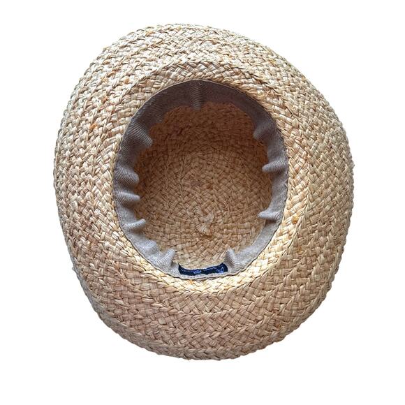 Peter Grimm Raffia Sun Hat with Black Ribbon Bow Size Medium - Picture 5 of 6